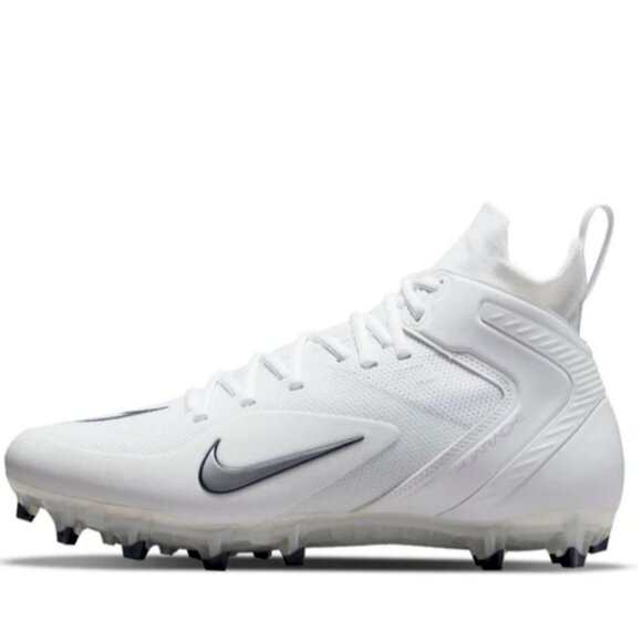 NIKE ALPHA HUARACHE 8 ELITE LACROSSE FOOTBALL WHITE/BLUE MEN'S Sizes NEW - Picture 3 of 16